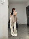 Mutedance 24 Autumn and Winter Wool Silk Short Sleeve T-shirt MD-MD24FW48-SAND MD24FW47 MD24FW48 MD24FW49
